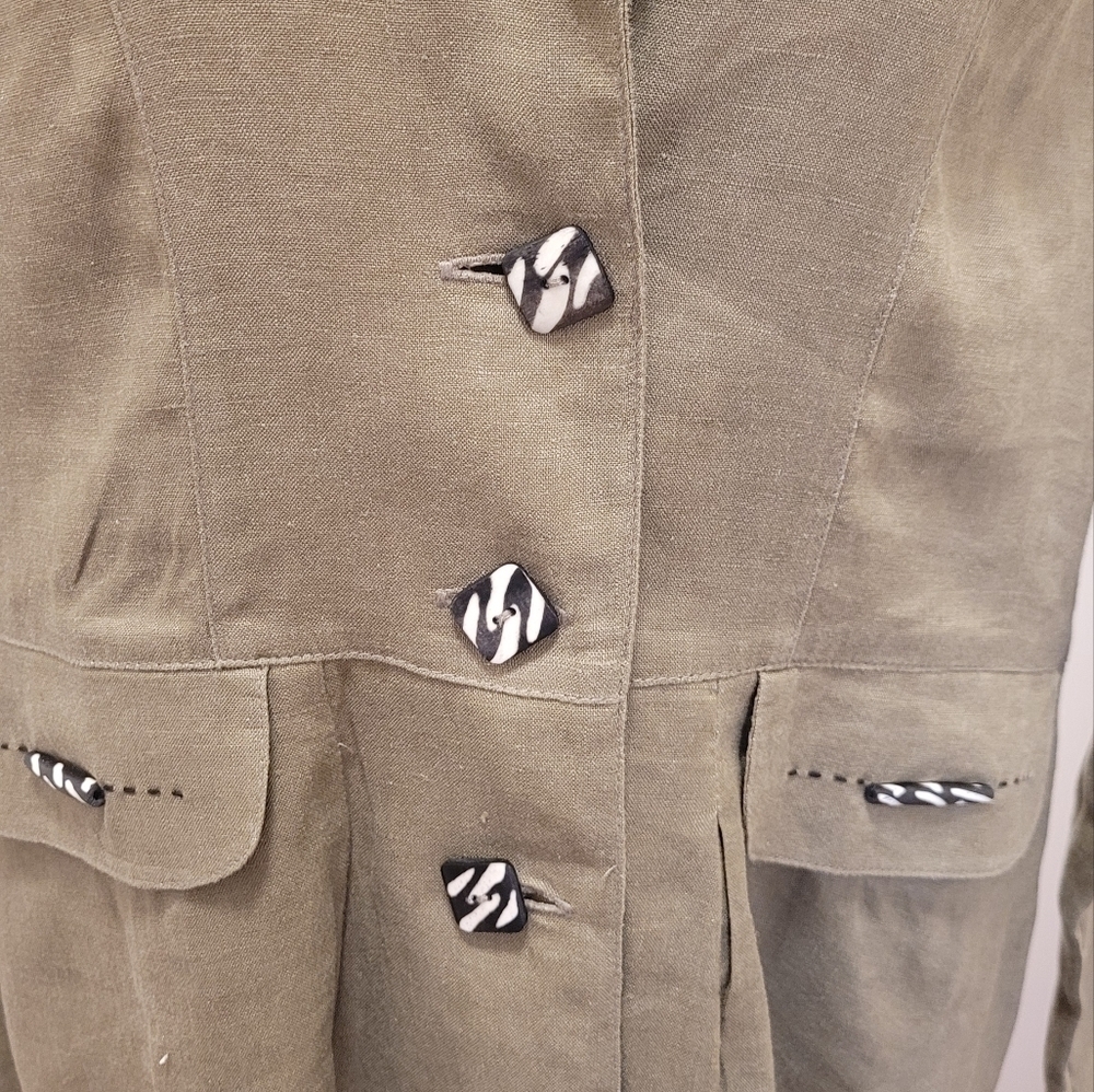 100%linen jacket By Animal sleeves long - Picture 4 of 12